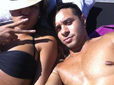 At the pool with Cesar
