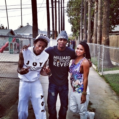 Cassie and Wiz on the set of her video for "Paradise" 
